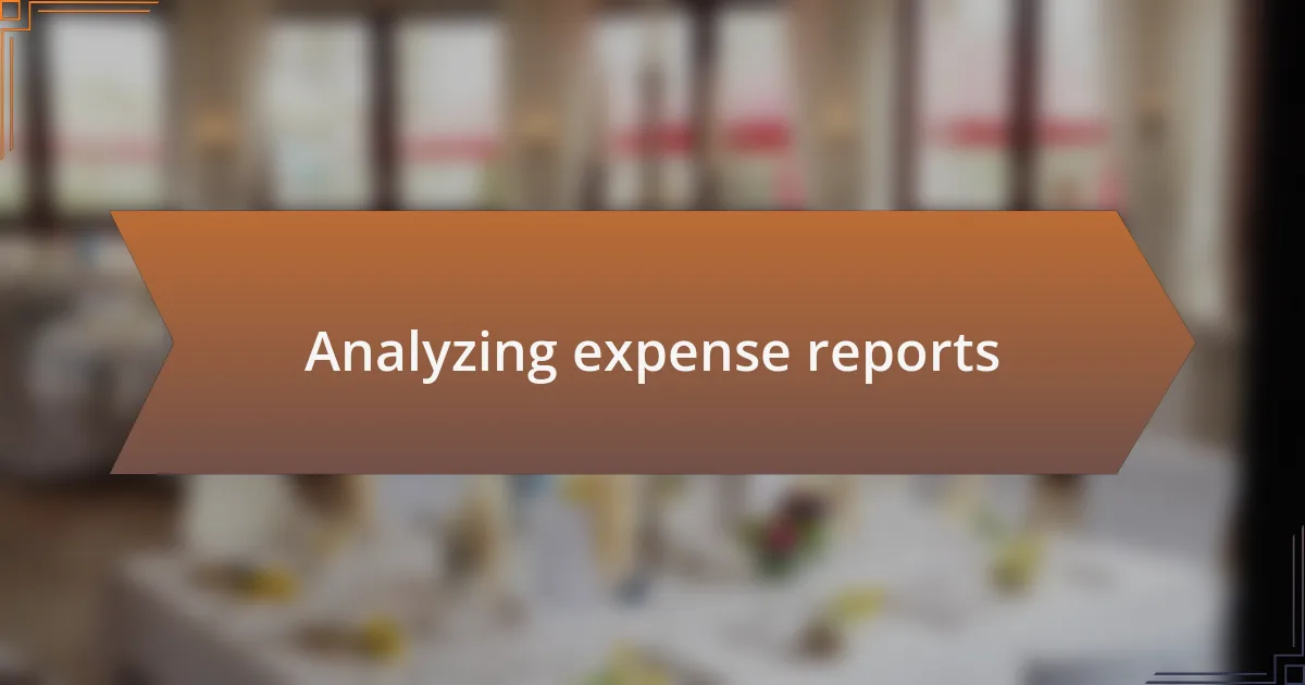 Analyzing expense reports