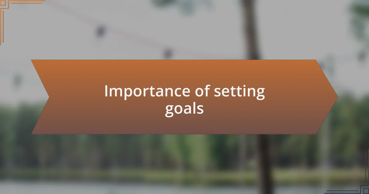 Importance of setting goals