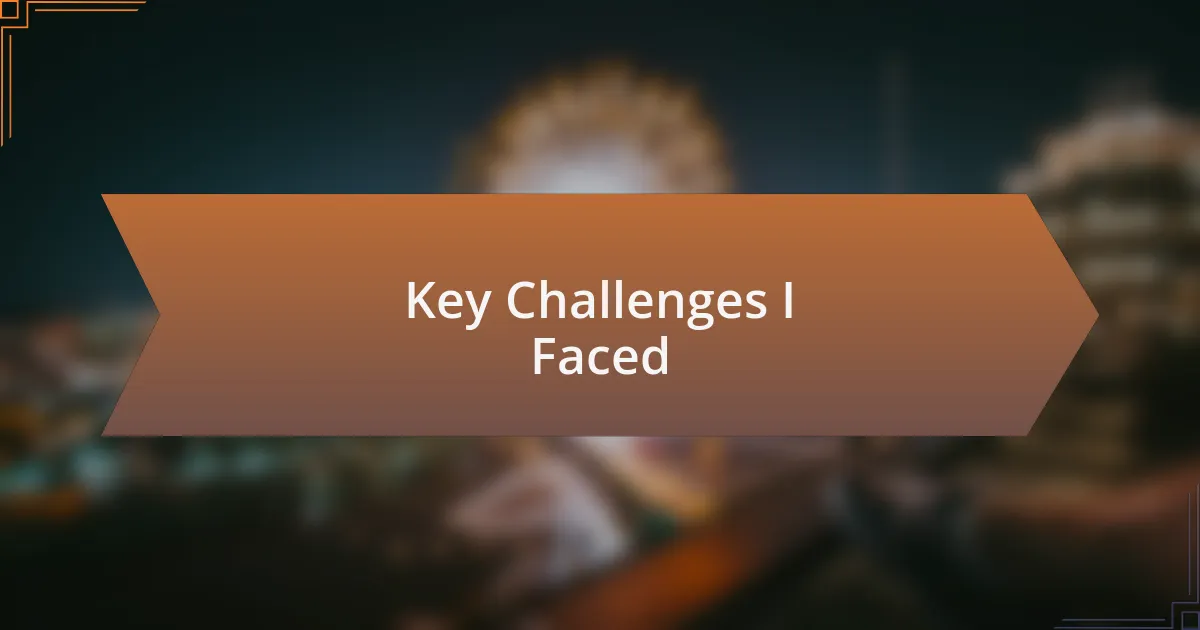 Key Challenges I Faced