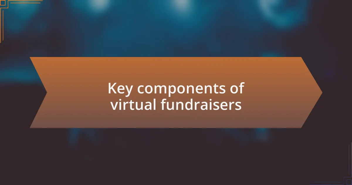 Key components of virtual fundraisers