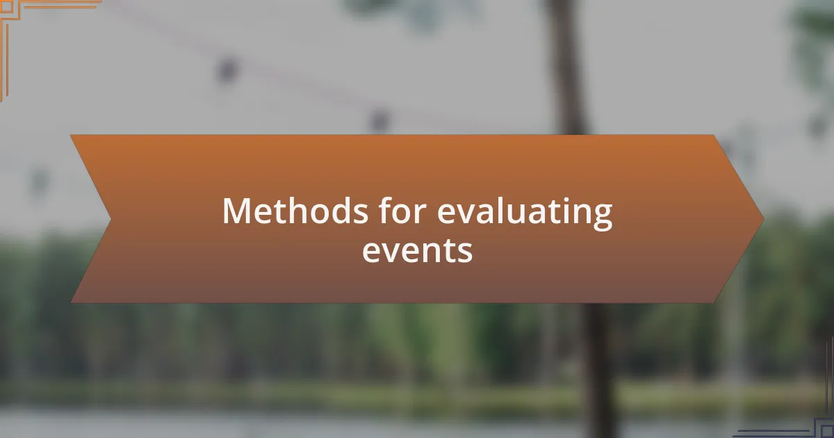 Methods for evaluating events