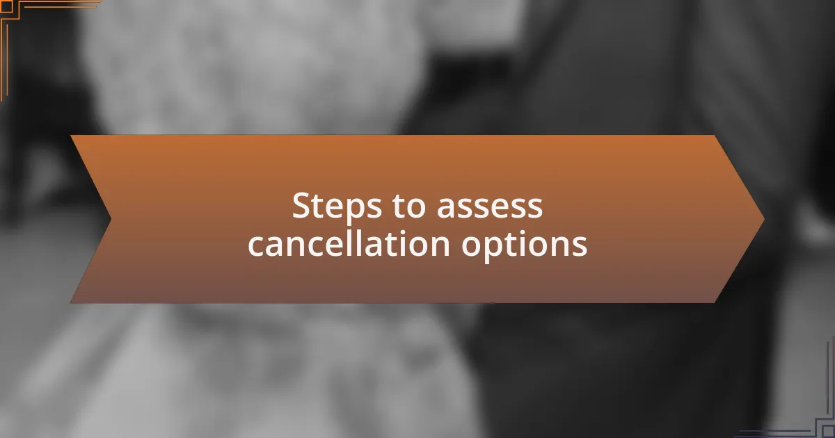 Steps to assess cancellation options
