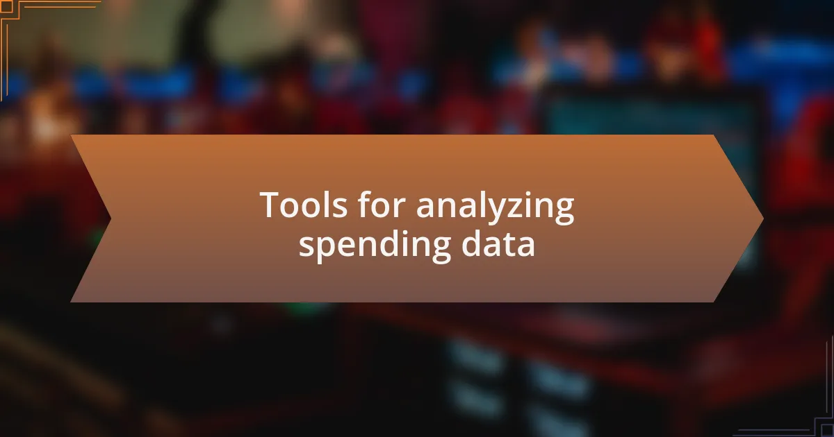 Tools for analyzing spending data
