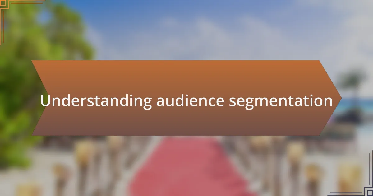 Understanding audience segmentation